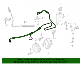 High-pressure power steering hose for VW Jetta 11-15 USA 2.0