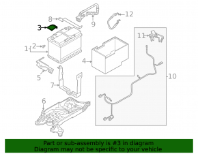 Positive terminal cover Audi A3 22-26