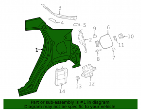 Rear right wing Toyota C-HR 18-23 Turkey built