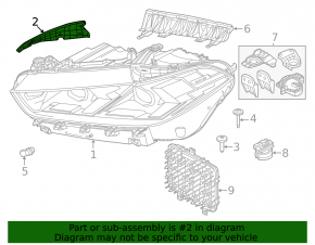 Right headlight cover for BMW X5 G05 24-26