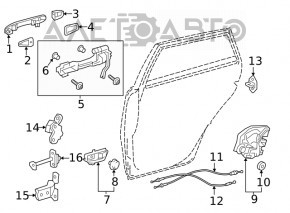 Door handle outer rear left Toyota Prius V 12-17