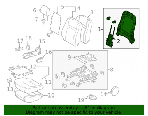 Toyota Camry V50 12-14 passenger seat backrest adjustment motor, without seat memory, without frame