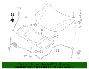 Bracket latch stick support hood Kia Forte 19-24