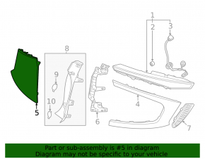 Kia EV6 22-24 large upper left rear bumper trim