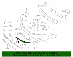 Front bumper lip left Nissan Pathfinder 13-16 prerest