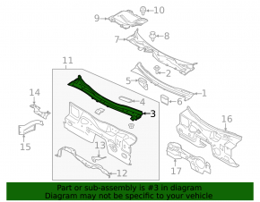 Ford Mustang mk6 15-23 metal windshield wiper pan