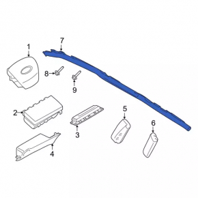 Right side curtain airbag for Ford Ecosport 18-22, blown