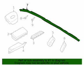 Right side curtain airbag for Ford Ecosport 18-22, blown