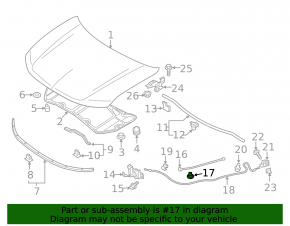 Mitsubishi Outlander 14-22 Hood Support Latch Bracket