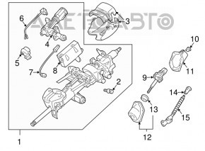 Upper steering cardan shaft Lexus GX470 03-09