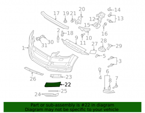 Front bumper side grille left Audi Q7 4L 10-15 S-line