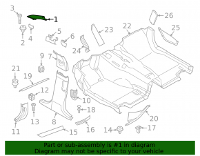 Front pillar trim upper left BMW 5 F10 11-16 black