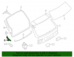 Left Trunk Door Spoiler BMW X5 F15 14-18