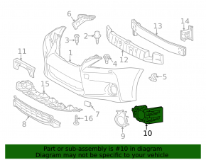 Left fog light bracket Lexus CT200h 11-13 prerest