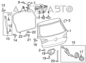 Left tailgate hinge VW Golf 15-