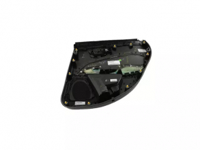 Door trim card rear left Jeep Compass 17- black with black insert leather, armrest black leather with black stitching, scratches, abrasions, dent