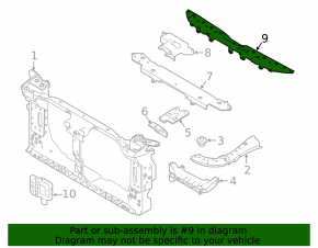 Upper front bumper mounting strip for Infiniti Q60 17-18