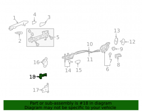 Door limiter rear left Lexus NX200t NX300 NX300h 15-21