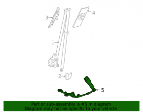 Lexus NX300 NX300h 15-21 Black Driver's Seat Belt Latch