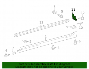 Rear left threshold mudguard Toyota Avalon 13-18