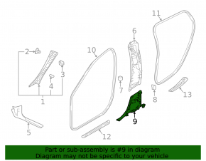 Infiniti QX30 17-17 black lower left center pillar trim