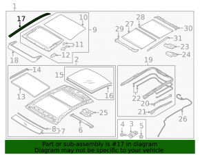 Roof molding left Genesis G80 17-20 black