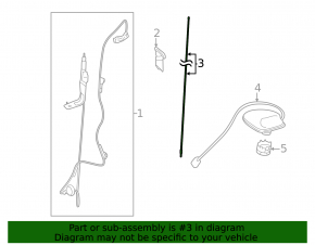 Antenna rod Toyota Sienna 11-15 front, type 2