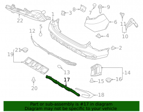 Kia Sportage 23-25 rear bumper trim, one-piece