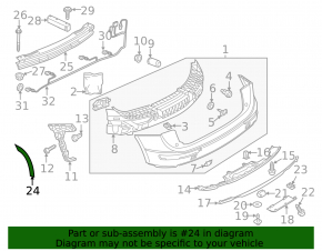 Rear right wing arch trim Audi Q5 8R 09-17 on bumper