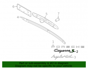 Emblem rear inscription "hybrid" Porsche Cayenne 958 11-14 chrome