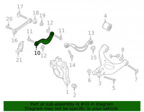 Upper rear left control arm for Porsche Panamera 20-23