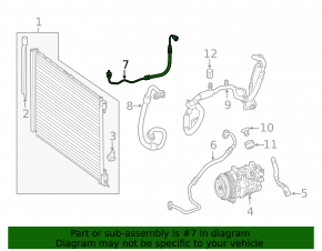 Air conditioner tube heater-condenser Mercedes C-class W205 15-21