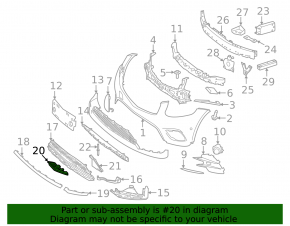 Front bumper grille plug right Mercedes GLC 43 17-19 AMG pkg