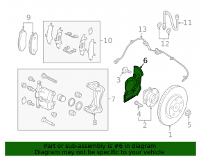 Brake Disc Cover Front Left Mazda 3 14-18 BM Type 2