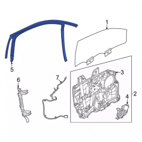 Front right door glass seal Ford Mustang Mach-E 21-23