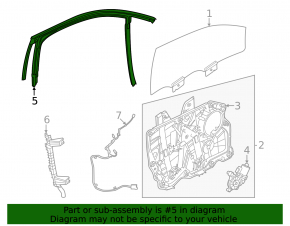 Front right door glass seal Ford Mustang Mach-E 21-23