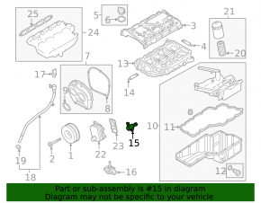 Oil pressure regulator VW Passat b7 12-15 USA 1.8T