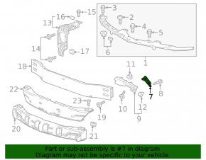 Front bumper mount left Chevrolet Malibu 16- upper