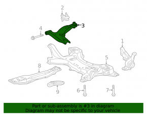 Lower control arm, front right, Toyota Corolla 14-19
