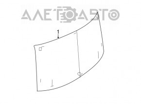 Rear glass of the trunk door Fiat 500 12-19