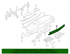 Front panel trim right BMW 5 F10 11-16 wood anthracite, chrome, scratches