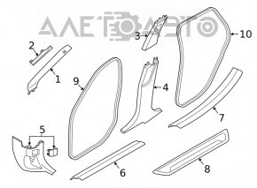 Door sill trim inner front left BMW X1 F48 16-22 black