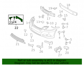 Front License Plate Area Lexus GS350 GS450h 08-11