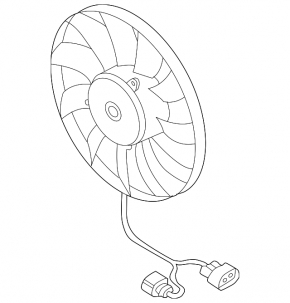 Cooling fan left Audi A3 8V 15-20 1.8, 2.0T under diffuser with 2 vents
