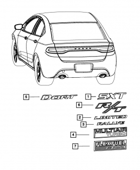 DART Emblem for Dodge Dart Trunk Lid 13-16