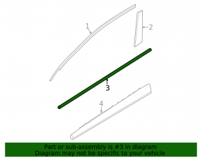 Kia EV6 22-24 black door-glass molding, central, front right