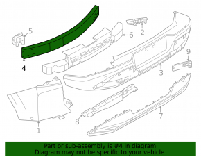 Rear bumper reinforcement Nissan Murano 25-26
