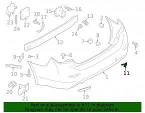 Infiniti Q50 18-20 rear bumper tow hook cap