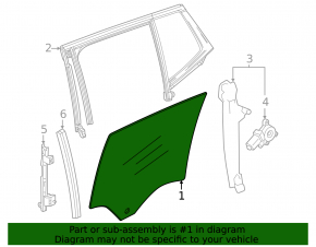 Glass for the rear right door of Chevrolet Equinox EV 24-26