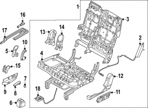 Hyundai Santa Fe 2024-26 2nd row rear right seat cover, dark gray